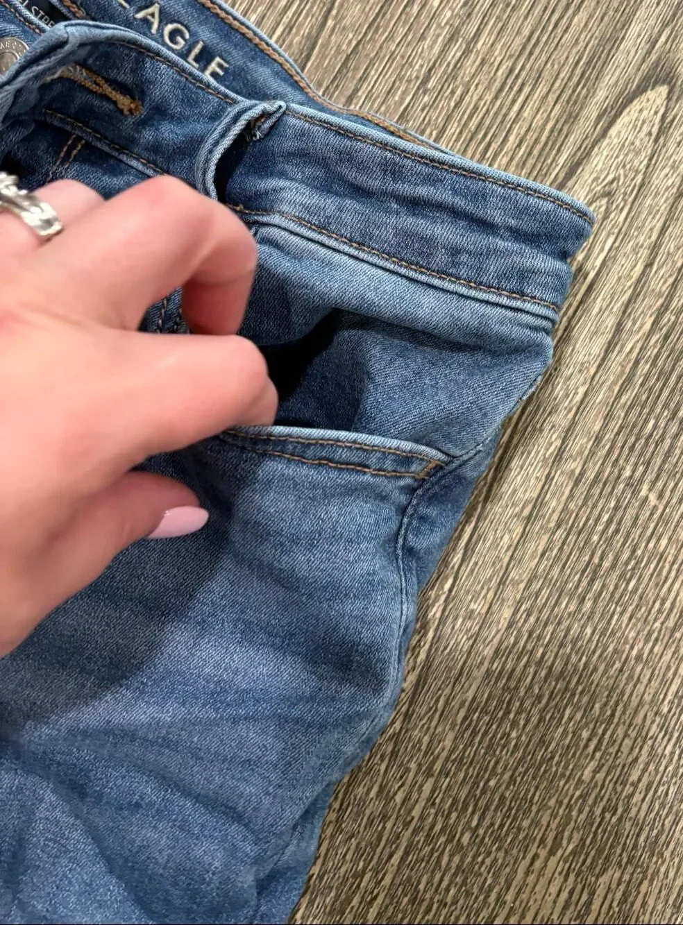 American Eagle Women's Next Level Stretch Super High-Rise Jegging Blue Size 8